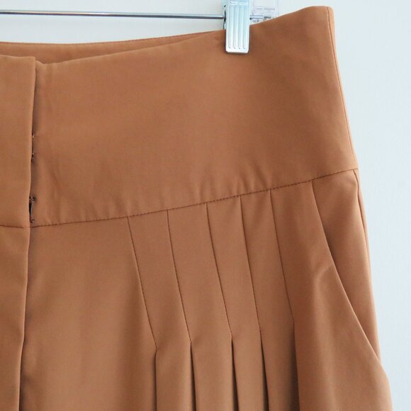 THE KEMIST Tan Multi Pleat Front Baggy High Rise Tapered Pants UK 18 US 14 - Picture 4 of 15